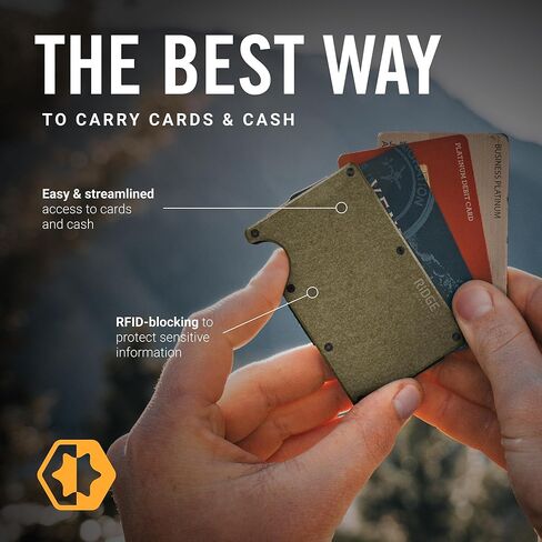RIDGE wallets for men - The Ultimate RFID Wallet for Modern Dads - Slim, Stylish, and RFID Blocking - Aluminum Card & Cash Strap Wallet (Half Dome) in Kuwait