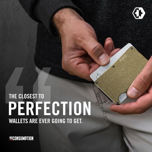 RIDGE wallets for men - The Ultimate RFID Wallet for Modern Dads - Slim, Stylish, and RFID Blocking - Aluminum Card & Cash Strap Wallet (Half Dome) in Kuwait