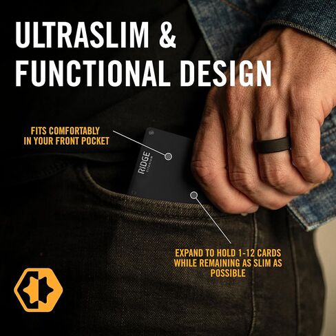 RIDGE wallets for men - The Ultimate RFID Wallet for Modern Dads - Slim, Stylish, and RFID Blocking - Aluminum Card & Cash Strap Wallet (Half Dome) in Kuwait