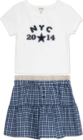 Speechless Girls Tee With Plaid Boxer Skirt Set in Saudi Arabia