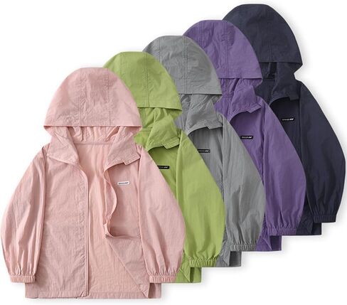 Kids Sun Protection Jacket UPF 50+ Zip-Up Hoodie lightweight Jackets for Boys or Girls 3-14 Years in Saudi Arabia