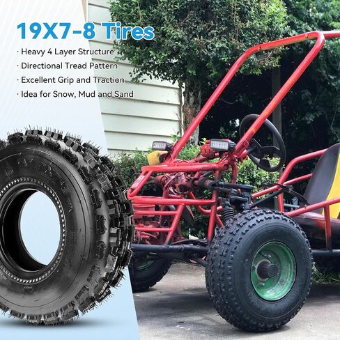 19x7-8 Mini Bike Tires Compatible with Coleman CT200U BT200X Baja Warrior MB165 MB200 Axis M200 Taotao Coolster 110cc 125cc ATV UTV Quad 4 Wheeler Go Kart Off-Road Replacement Parts Set of 2 in Saudi Arabia