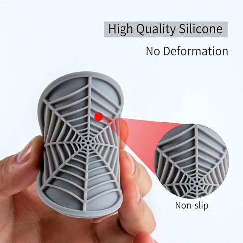 Alpmosn 4PCS Spider Web Car Coasters for Cup Holders, Halloween Funny Non-Slip Silicone Insert Ornaments Coasters, Automotive Cupholder Goth Accessories for Men & Women(Black) in Kuwait