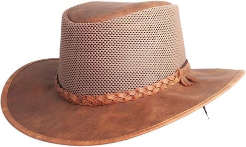American Hat Makers Breeze Mesh Sun Hat Men & Women – Outdoor Leather Hat in Kuwait