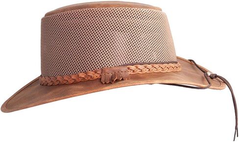 American Hat Makers Breeze Mesh Sun Hat Men & Women – Outdoor Leather Hat in Kuwait
