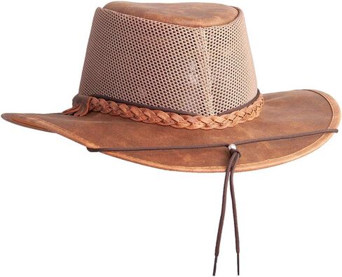 American Hat Makers Breeze Mesh Sun Hat Men & Women – Outdoor Leather Hat in Kuwait