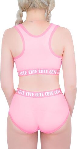 Littleforbig Unisex Cotton Camisole and Panties Sports Loungewear Sissy University Bralette Set in Kuwait