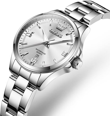 OLEVS Womens Watch Elegant Dress Diamond Analog Quartz Watch Two Tone Stainless Steel Waterproof Luminous Wristwatch in Kuwait