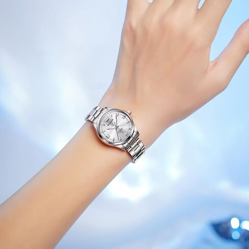 OLEVS Womens Watch Elegant Dress Diamond Analog Quartz Watch Two Tone Stainless Steel Waterproof Luminous Wristwatch in Kuwait