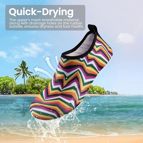 SEEKWAY Water Shoes Women Men Adult Quick-Dry Aqua Socks Barefoot Non Slip for Beach Swim River Pool Lake surf Black SK002(U) in Kuwait