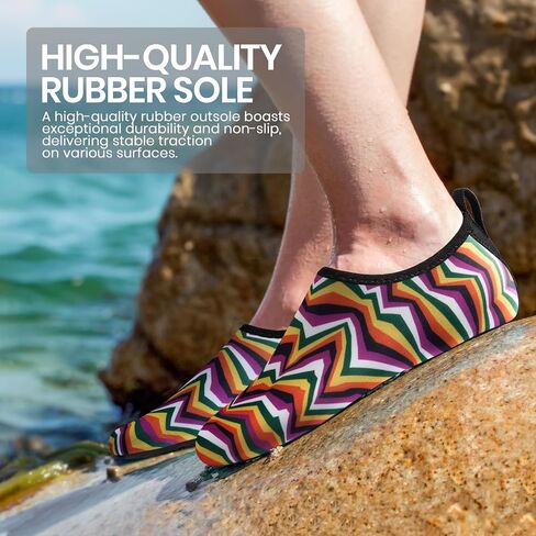 SEEKWAY Water Shoes Women Men Adult Quick-Dry Aqua Socks Barefoot Non Slip for Beach Swim River Pool Lake surf Black SK002(U) in Kuwait