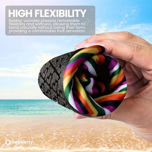 SEEKWAY Water Shoes Women Men Adult Quick-Dry Aqua Socks Barefoot Non Slip for Beach Swim River Pool Lake surf Black SK002(U) in Kuwait