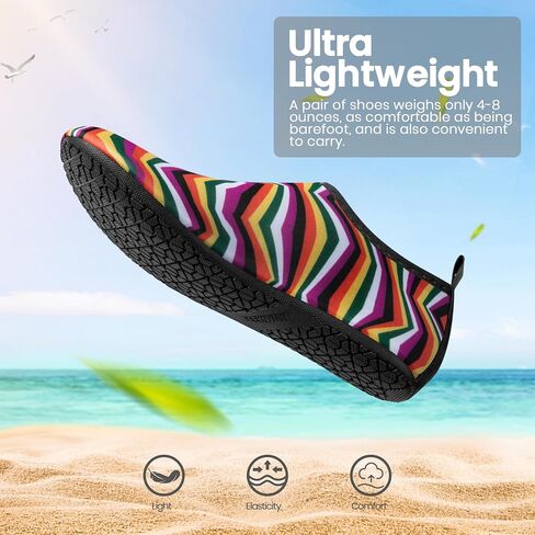 SEEKWAY Water Shoes Women Men Adult Quick-Dry Aqua Socks Barefoot Non Slip for Beach Swim River Pool Lake surf Black SK002(U) in Kuwait