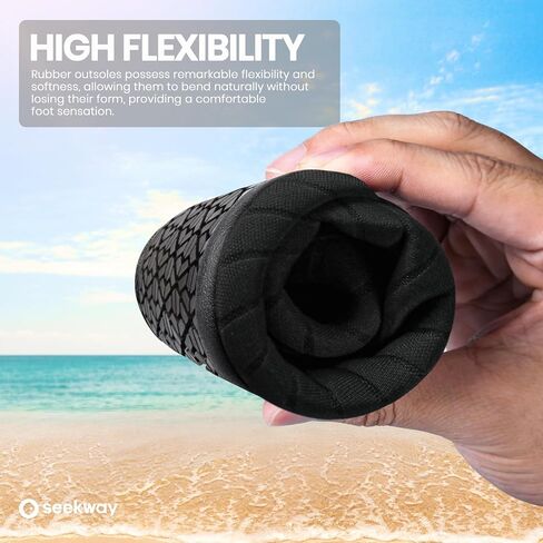 SEEKWAY Water Shoes Women Men Adult Quick-Dry Aqua Socks Barefoot Non Slip for Beach Swim River Pool Lake surf Black SK002(U) in Kuwait