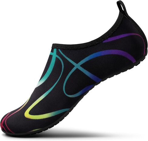 أحذية مياه Seekway النساء الرجال البالغين الجوارب المائية الجفون السريع حافي القدمين من أجل الشاطئ للسباحة نهر البحيرة بحيرة سوداء SK002 (u) in Kuwait