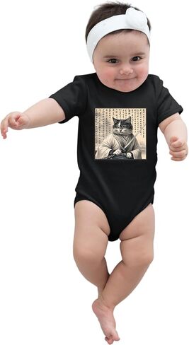 Go All Out Ancient Samurai Cat Ukiyo-e Japan Infant Creeper in Saudi Arabia