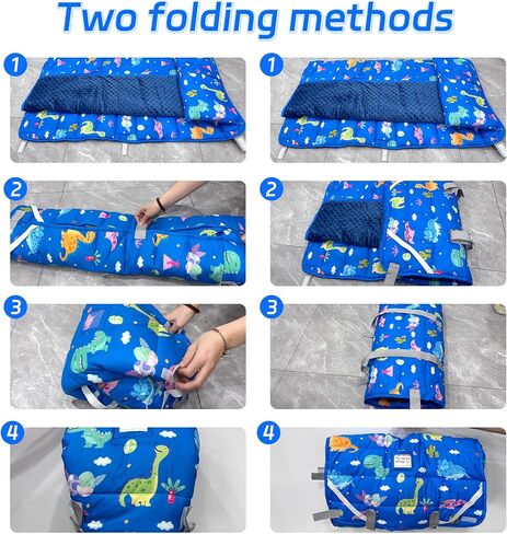 بساط قيلولة للأطفال الصغار مع وسادة قابلة للإزالة وبطانية مينكي قابلة للطي لتخزين الأطفال وحقيبة نوم ناعمة ومريحة للأطفال الصغار للسفر والتخييم والرعاية النهارية لمرحلة ما قبل المدرسة in Kuwait
