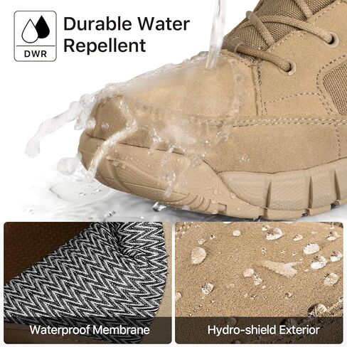 FREE SOLDIER Waterproof Hiking Work Boots Men's Tactical Boots 6 Inches Lightweight Military Boots Breathable Desert Boots(Tan 7.5) in Kuwait