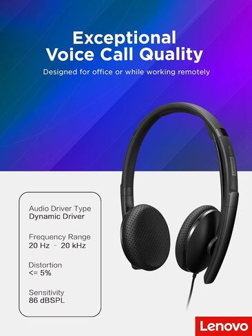 سماعة لينوفو السلكية VoIP، معتمدة من مايكروسوفت تيمز، اسود in Saudi Arabia