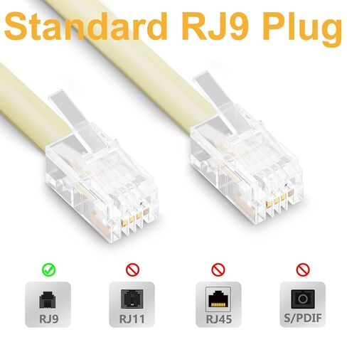 سلك هاتف Uvital بطول 25 قدمًا للخط الأرضي (ملفوف: 3 أقدام)، حزمة واحدة من سلك الهاتف الكريمي المتوافق مع هاتف IP من سلسلة Polycom VVX 300 301 310 311 350 400 401 410 411 500 501 600 601 1500 in Kuwait