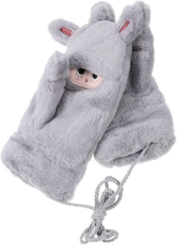 PRETYZOOM 1 Pair of Women Winter Fluffy Gloves Plush Gloves Windproof Gloves Adorable Plush Mittens 9.43X3.93X1.18in in Saudi Arabia