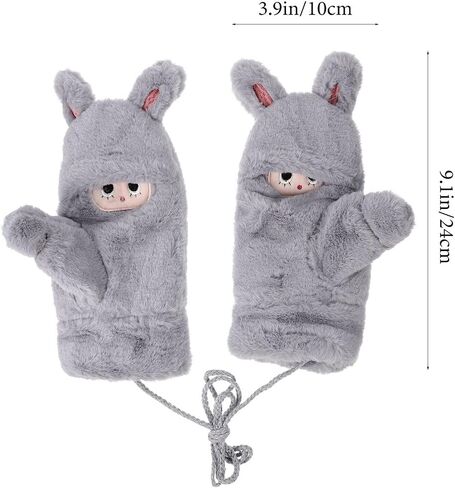 PRETYZOOM 1 Pair of Women Winter Fluffy Gloves Plush Gloves Windproof Gloves Adorable Plush Mittens 9.43X3.93X1.18in in Saudi Arabia