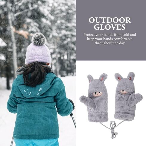 PRETYZOOM 1 Pair of Women Winter Fluffy Gloves Plush Gloves Windproof Gloves Adorable Plush Mittens 9.43X3.93X1.18in in Saudi Arabia