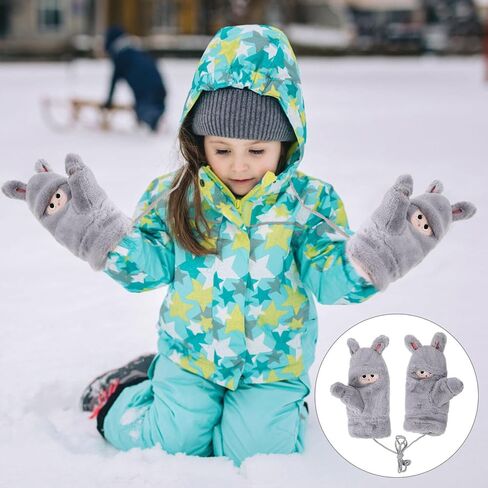 PRETYZOOM 1 Pair of Women Winter Fluffy Gloves Plush Gloves Windproof Gloves Adorable Plush Mittens 9.43X3.93X1.18in in Saudi Arabia