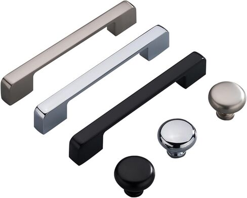 خزانة المطبخ زنك سبيكة إكسسوارات أمريكان مقبض أسود سوداء مقبض خزانة باب خزانة باب (6613 224 أسود غير لامع) in Kuwait