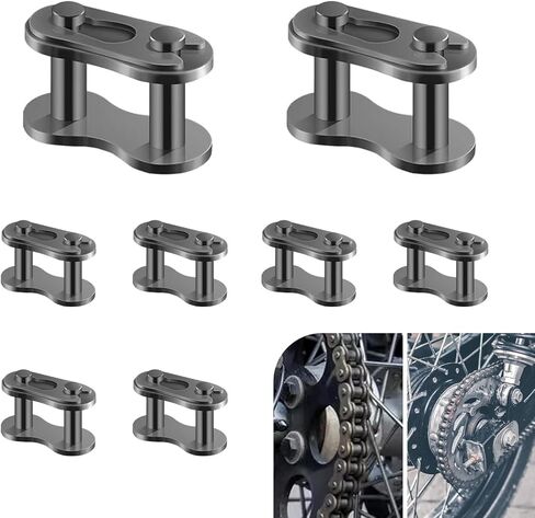 8 PCS Drive Chain Master Link Clip, Heavy Duty Rust-proof Roller Chain Connector, Bike Cross Master Link Connector Repair Accessories, for Motorcycles Bikes Scooters ATVs (Black #428) in Kuwait