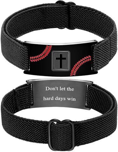 Baseball Cross Bracelet for Boys Men Adjustable Strap Christian Scripture Bracelets Engraved Bible Verses Inspirational Messages Religious Baseball Jewelry Gifts Graduation Gifts for Him 2025 in Saudi Arabia