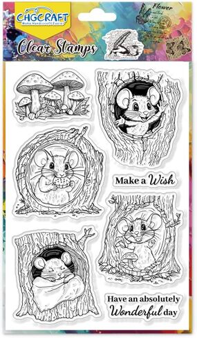 CHGCRAFT Retro Graffiti Edge Clear Stamps Silicone Stamps Retro Background Transparent Stamps for Card Making DIY Scrapbooking Photo Album Decoration, 4.3x6.3inch in Kuwait