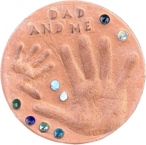 DIY Stepping Stone Kit with Color Pigment, Handprint Stepping Stone, Mother's Day Gift, Footprint Stepping Stone (14 Inch, Gray) in Saudi Arabia