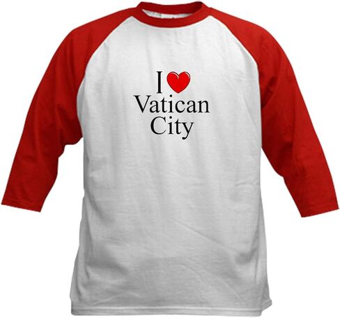 CafePress I Love Vatican City Kids Baseball Jersey Kids Cotton Baseball Jersey, 3/4 Raglan Sleeve Shirt in Saudi Arabia