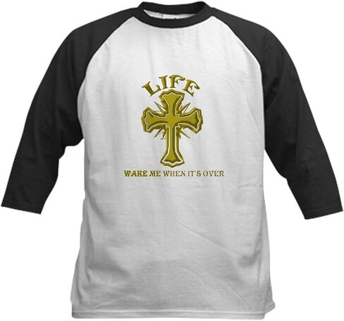 Cafepress Wake Me عندما يكون القميص على البيسبول Baseball Jersey Kids ، قميص 3/4 راجلان in Kuwait