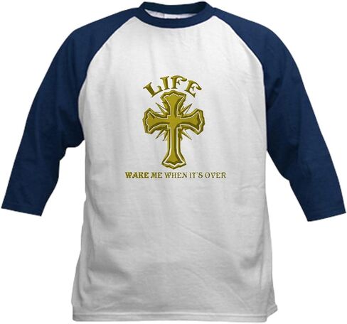 Cafepress Wake Me عندما يكون القميص على البيسبول Baseball Jersey Kids ، قميص 3/4 راجلان in Saudi Arabia