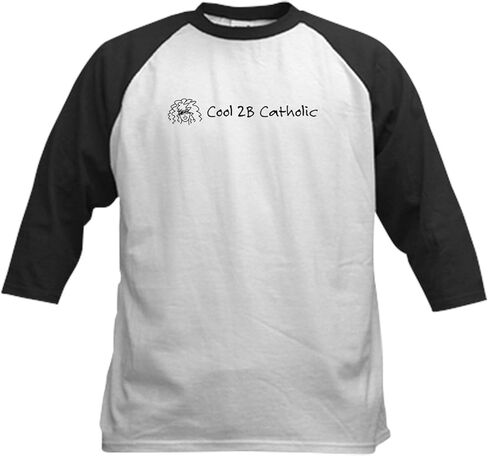 Cafepress Cool 2b الكاثوليكية للأطفال البيسبول Jersey Kids Cotton Baseball Jersey ، 3/4 Raglan Sleeve Shirt in Kuwait