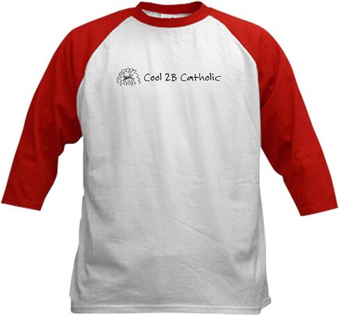 Cafepress Cool 2b الكاثوليكية للأطفال البيسبول Jersey Kids Cotton Baseball Jersey ، 3/4 Raglan Sleeve Shirt in Kuwait