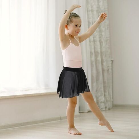 Ballet Dance Skirt Pull On Elastic Dance Wrap Skirt Chiffon Girls Ballerina Skirts for Training, Performance in Saudi Arabia