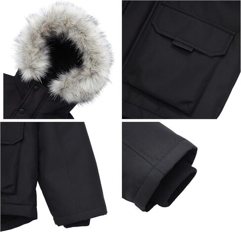 Rokka & Rolla Boys 'Ripstop Shell Shell Shell Stacke Stacke Jacke Fleece معطف الشتاء in Kuwait