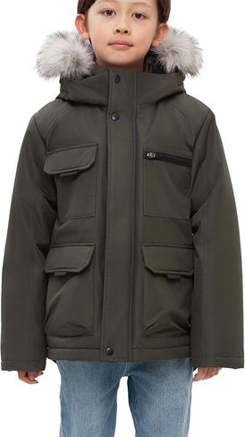 Rokka & Rolla Boys 'Ripstop Shell Shell Shell Stacke Stacke Jacke Fleece معطف الشتاء in Saudi Arabia