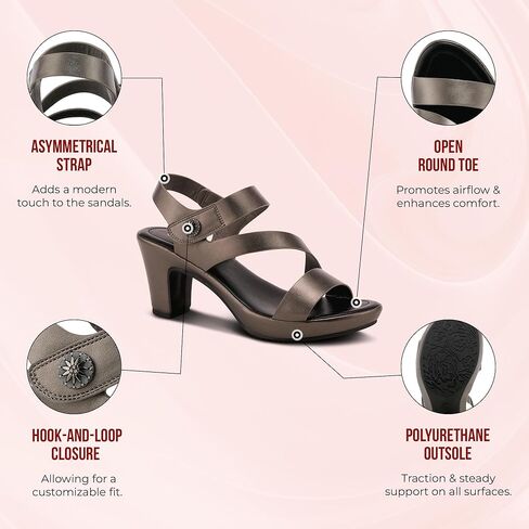 صنادل PATRIZIA Spring Step Asymadade للنساء - صنادل صيفية بكعب منخفض سهلة الارتداء - صندل كاجوال للسيدات مزود بخطاف وحلقة in Kuwait