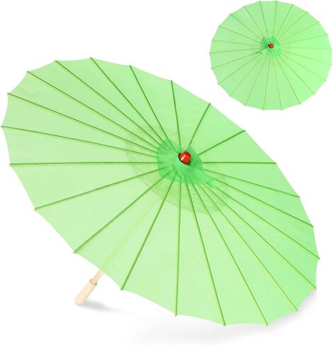 33" White Silk Cloth Decoration Handmade Parasol Umbrella Chinese Japanese Asian DIY Art Dance Classical Umbrella for Wedding Parties Photography Costumes Cosplay (White) in Kuwait