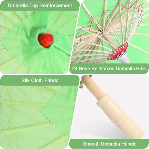 33" White Silk Cloth Decoration Handmade Parasol Umbrella Chinese Japanese Asian DIY Art Dance Classical Umbrella for Wedding Parties Photography Costumes Cosplay (White) in Kuwait
