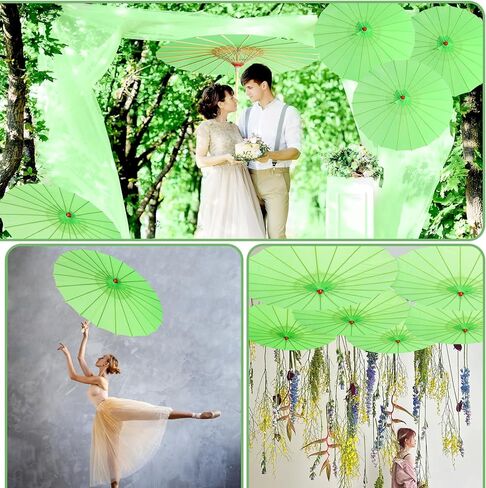 33" White Silk Cloth Decoration Handmade Parasol Umbrella Chinese Japanese Asian DIY Art Dance Classical Umbrella for Wedding Parties Photography Costumes Cosplay (White) in Kuwait