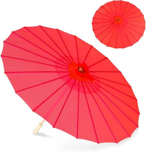 33" White Silk Cloth Decoration Handmade Parasol Umbrella Chinese Japanese Asian DIY Art Dance Classical Umbrella for Wedding Parties Photography Costumes Cosplay (White) in Kuwait