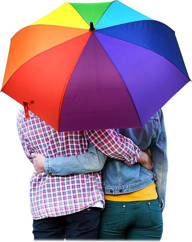 Parquet Rainbow Umbrella, Extra-Strong Golf Umbrella - Automatic Open, Windproof- Extra Strong & Large for 2 People, 1 & 2 Pack in Kuwait