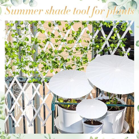 12 PCS مظلات الورق البيضاء الجزء الأكبر 3 حجم مختلف DIY Painting Parasols المظلات لحفلات الزفاف المصنوعة يدويًا اليابانيات اليابانية الورق المفرط الحرف للعرائس ، النباتات ، in Kuwait