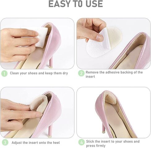 VivoFoot 4 Pairs Anti-Slip Heel Grips for Shoes Too Big, Gel Heel Liners & Pads for Loose Shoes, Self-Adhesive Back of Heel Cushion Inserts, Heel Blister Protectors for Women & Men (Beige+Black) in Saudi Arabia