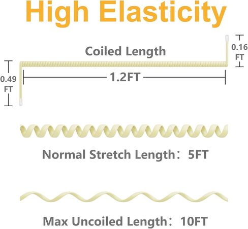 أسلاك هاتف Uvital بطول 10 أقدام للخط الأرضي، حزمة واحدة من سلك خط الهاتف مع قابس R9 4P4C، سلك سماعة هاتف ملفوف بطول 1.2 قدم كريمي، كابل وتر هاتف للمكتب أو المنزل in Kuwait